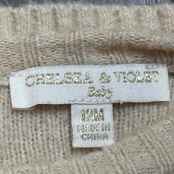 Chelsea & Violet Baby Sweater 12M | Tan Ruffle Knit - Picture 8 of 12